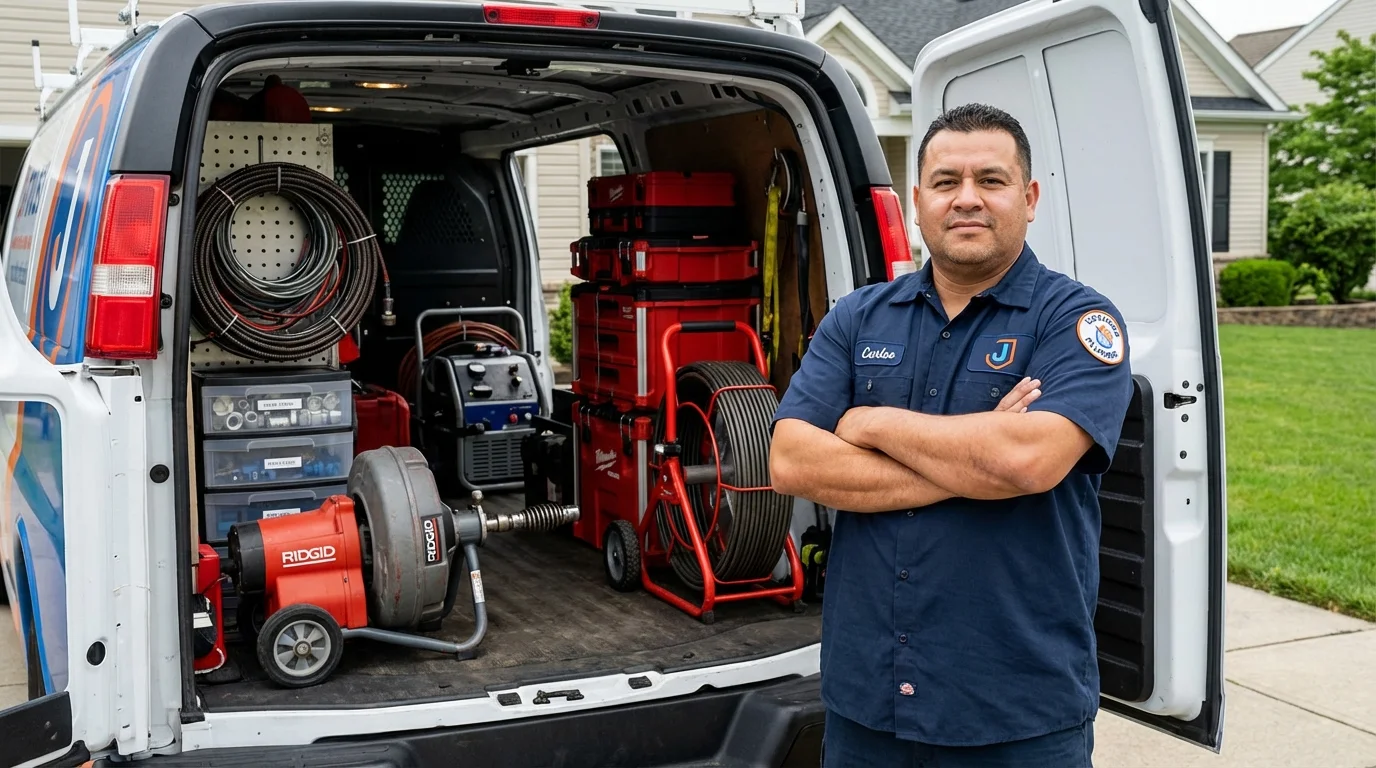 Professional drain cleaning equipment and Johns Plumbing LLC plumber in Kellyville