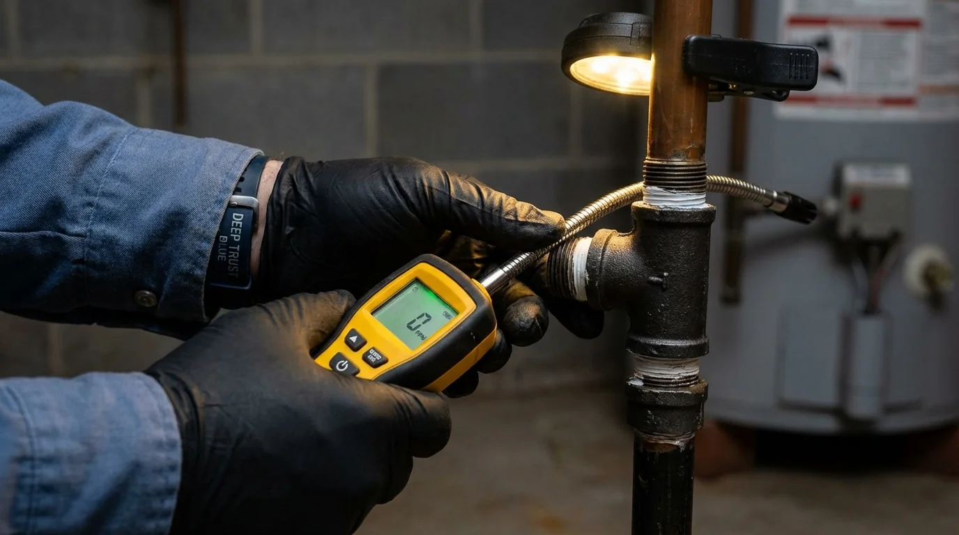 Gas leak detection with electronic sniffer by Johns Plumbing LLC in Kellyville
