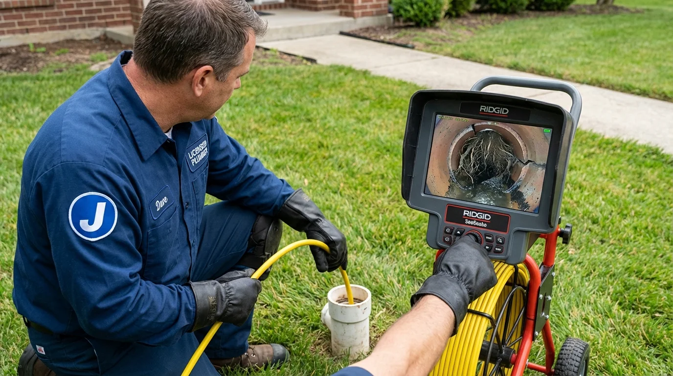 Sewer camera inspection being performed by Johns Plumbing LLC in Kellyville